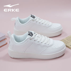 Erke | Lightweight Womens White Leather Low-top Athletic Shoes