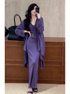 SHANGSHA | Autumn Suitable Stylish Occasion French Relaxing Purple Dress Suit