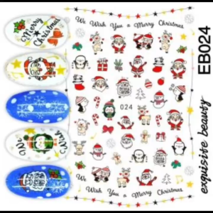 Sticker Dán Móng Tay Trang Trí Giáng Sinh Decal Nail Cute Hình Hoạt Hình Tuyết Rơi Linh Vật Mùa Đông (EB24-EB28)