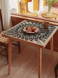 artsecond | Compact Square Wooden Table