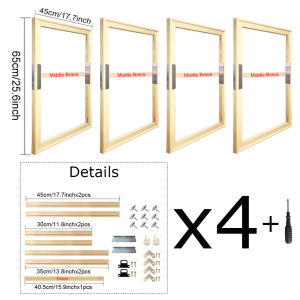 Multi-piece Set 45x65cm/17.72x25.59in Canvas Frame Wooden Frames Natural Wooden Canvas Diamond Painting Frames Canvas Wall Frame