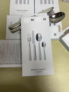 SMEG Dinner Cutlery 4-piece set spoon and fork set Stainless Steel 4 Piece Cutlery Set European-Style Tableware Set Peralatan Makanan Best Gift Set Premium Cutlery