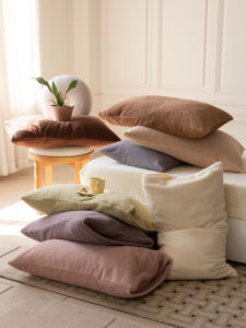 Elegant Simple Style High Weight 300g Bionic Cashmere Pillowcase Home Use High End Solid Color Pillow Cover Warmer Polyester