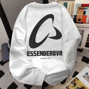 Street Style Long Sleeve T-Shirt Mens Base Layer Top Small Design Sense Spring Autumn Commuting Cotton Casual Fashion