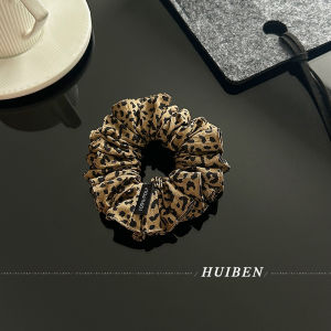 Fall Fashionable Leopard Print Hair Ties Women High Elasticity Calfskin Hair Bands Korean Style Circular Fabric Hair Bands