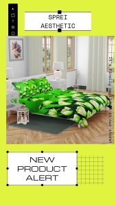 Sprei katun motif red roses aesthetic anti geser king size LP