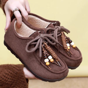 MOSHU | Fur-lined Insulated Retro-bead Women Cotton Shoes