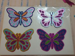 Glitter Butterfly 12.5cm (W) x 9cm (H) for decoration 3 layered and with Double Sided tape.