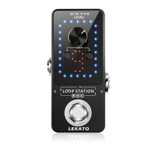 LEKATO Guitar Effect Pedal Looper 9 Loops 40 Minutes Recording Time Loop Station with Tuner Overdub Guitar Looper Musical Sports