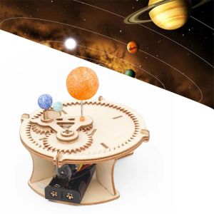 DIY Solar System Astronomy Sun Earth Moon Planet Model Wooden Mechanical Set Childrens Science Popularization and Puzzle Toy