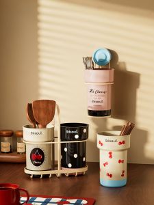 Kitchen Wall-Mounted Spoon And Chopsticks Storage Box Draining Bucket High Aesthetic Value New 2025 Home Use Utility
