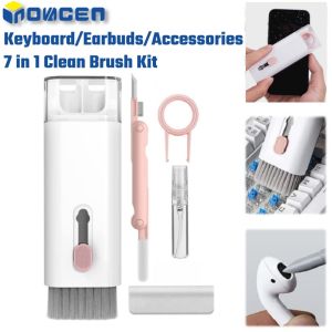 INOVAGEN 7 dalam 1 Keyboard Earphone alat bersih Kit pembersih skrin Spray/Keyboard bersih berus/Earphone Cleaner penghapus debu/Puller utama/alat pembersihan komputer telefon
