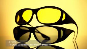 2 ชิ้น HD Vision Wrap แว่นตัดแสงกลางคืน แว่นกันแดด แว่นตาขับรถกลางคืน แม้ว่ามีกัน