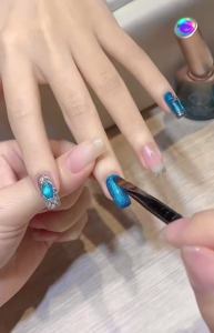 Sơn gel mắt mèo màu xanh siêu hot chuyên dụng sơn móng tay chân