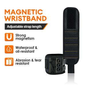 Magnetic Wristband Tool Holder Portable Tool Bag Thickened Oxford Cloth Fabric Wear-Resistant & Tear-Resistant for Holding Screws Nails Drilling Bits Tool 磁性腕带工具收纳夹