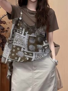 Youthful Ruffled Sleeveless Tshirt for Women Summer Design 1pc