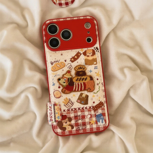 TUZHEER | Protective Case All-around Anti-drop Embroidered Red Dog for Women