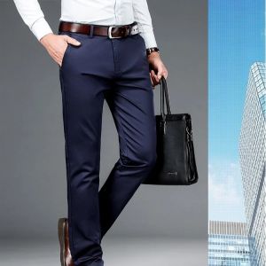 Business casual pants for middleaged men Loose straight fit noniron elastic spring
