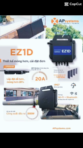 Bộ sản phẩm EZ1D biến tần điện năng lượng mặt trời kèm dây cáp kết nối 4m công suất biến tần 1800W và 2000W