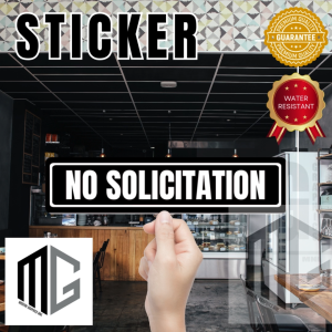 Modern Graphics No Solicitation Sticker (10 x 2.5 inches) Non-Fade Waterproof