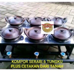 KOMPOR GAS SERABI sorabi 6 TUNGKU PLUS CETAKAN SERABI