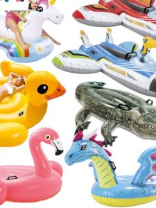 Internet Celebrity Intex Water Animal Swimming Ring Mount Giant Sea Turtle Blue Whale Pedestal Ring Toy Unicorn Yellow Duck