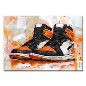 Fashion Trendy Graffiti Sneakers Wall Poster Classic Basketball Shoes Home Decoration Canvas Painting Mural Prints Pictures
