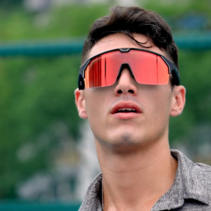 CHAMELO Music Shield Tint Control & Audio Sunglasses – Open-Ear Bluetooth Glasses for Men & Women with Electronic Tint Control Sweat Proof Sports Eyewear 100% UV Protection Matte Black Frame Smoke Lenses