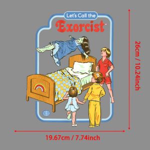 "Lets Call the Exorcist" Vintage Graphic Iron-on Transfer For Clothing DIY Washable T-shirts Thermal Stickers Patches Appliqued