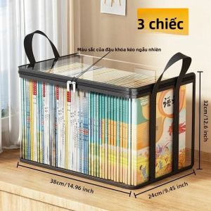 Hộp Đựng Đồ Trong Suốt Hình Chữ Nhật Lớn Có Nắp Bật Chất Liệu Nhựa Bền Dùng Để Đựng Sách Quần Áo Đồ Văn Phòng Có Thể Gấp Gọn.