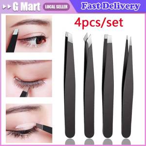 ⭐️【Local Warehouse】4PCS Stainless Steel Slanted Eye Brow Clips Removal Makeup Tools Eyebrow Tweezer Colorful Hair Beauty Fine Hairs Puller