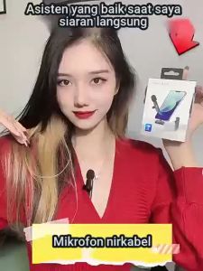 Lavalier Mic Mikrofon Nirkabel Portabel Perekaman Video Audio Membuat Klip Untuk Game Langsung Vlog HP