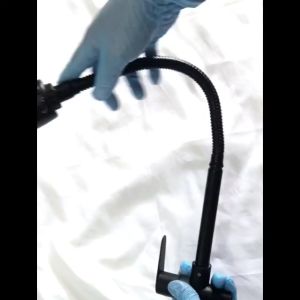 Black Wall Pillar Kitchen Faucet Stainless Steel 360° Flexible Dual Mode Wall Mount Sink Pillar Mount Basin Water Tap