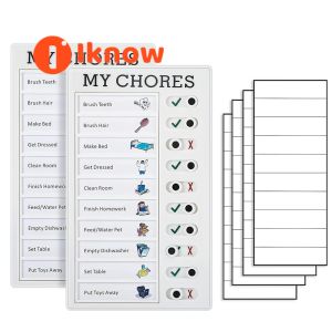 I know 2 Pieces Portable Chore Chart Memo Boards - 4.7x7.9 Inch Detachable Message Board RV Checklist Daily Affairs for Home Travel Planning Reminder Tool to Do List