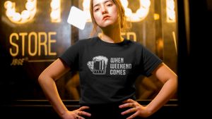 Kaos When Weekend Comes - Kaos Baju T-Shirt Sepakraga Casual Football