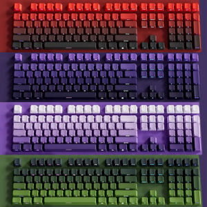 Transparent Pbt Keycaps With Side-Engraved Opacity Gradient Dye Sublimation For Mechanical Keyboard Six Color Personalized Fit