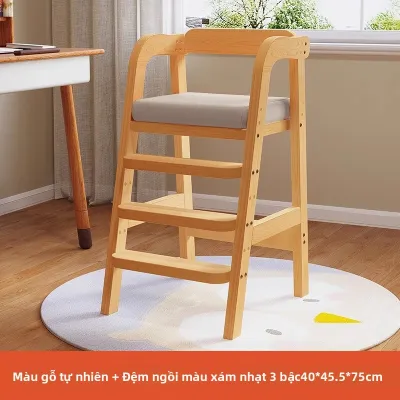 MENGBINFEN | Ghế Ăn Bữa Cho Trẻ Em Điều Chỉnh Được Gỗ Rộng