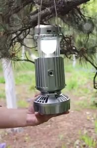 Quạt đèn dã ngoại kèm đèn LED tích điện đa năng 3in1 Đèn Bão Kiêm Quạt 9299 Năng Lượng Mặt Trời