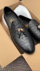 Giày da nam trẻ trungGiày tây lười nam công sở in họa tiết vân caro đế cao su đúc nguyên khối khâu chắc chắn RUNO G1