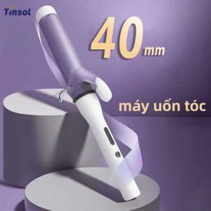 Máy Làm Xoăn Tóc Chuyên Nghiệp Bằng Gốm Sứ 40MM Hình Chữ J Xoay Dụng Cụ Tạo Kiểu Tóc Điện Cho Sóng Lớn Điện Áp Kép 120-210V ° C