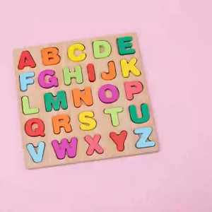FAMILY`S CHOICE ABC Alphabet Digital Puzzle Wooden Toys Kid Number Letter shape Matching Jigsaw Board 20x20cm