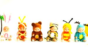 11cm Simulation Rebirth Dolls BJD Toys Sleeping Baby Cute Mini Ball—jointed Doll Realistic Dress-Up Cartoon Animal Baby Toys Stuffed Plushie Doll Pretend Play Childrens Gift
