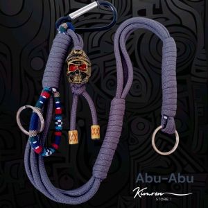 Tali Dompet Pria Keren Paracord Charm Skull Police Bandul Tengkorak 4 Rangkap Lapis Eige
