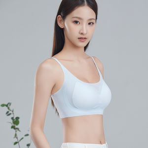 Bra for Women  S-L Non-Wired Seamless Ice Sensation Soft Support Thin Shoulder Straps Breathable Push-up Ladies Underwear