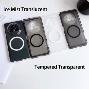 Luxury Ice Mist Translucent Phone Case For Honor Magic V5 V3 Vs3 Tempered Transparent Anti-Scratch Shockproof Ultrathin Wireless Charging Hard Cover