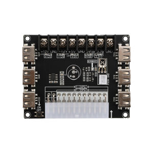 บอร์ดแยกไฟ ATX 24 พิน พร้อมชุดเคสอะคริลิก โมดูลอะแดปเตอร์ ตัวเชื่อมต่อไฟ รองรับ 12V -12V 5V 5VSB 3.3V