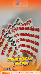 Stiker Pipi Bendera Negara Love Isi20 Piala Dunia Sepak Bola Sticker Emblem FIFA Indonesia Palestina