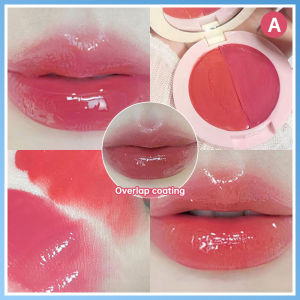 Moisturizing Two-color Lipstick Plate Water Gloss Mirror Surface Solid Lip Glaze Plate LovelylifeFu