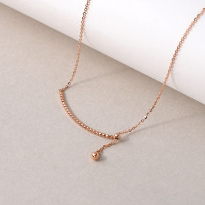 Chow Sang Sang 周生生 Minty Collection 18K Rose Gold Dangle Bead Necklace 47cm 92676N FLASH SALE