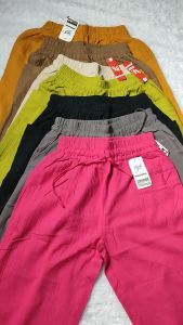 Celana Wanita Sasha Crop Terbaru 2023 Kain Linen Crinkle Premium Korean Style 7/8 Bisa COD & Gratis Ongkir